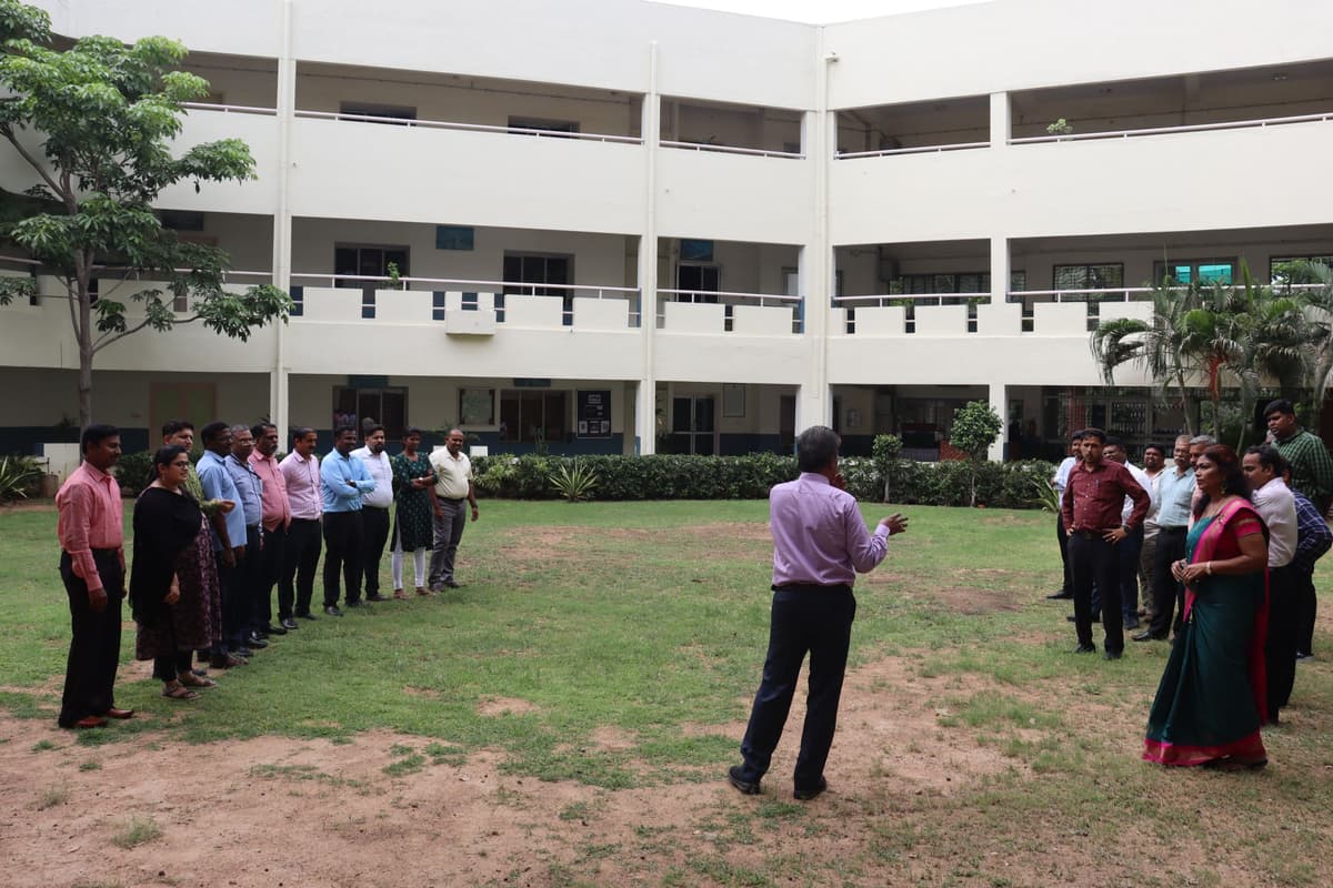 Outbound activity with IHM Chennai faculty in campus courtyard during FDP session