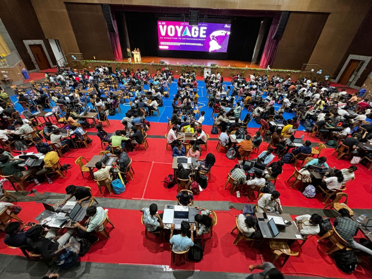 Aerial view of 120 teams at Entropy 24-hour hackathon VIT Chennai