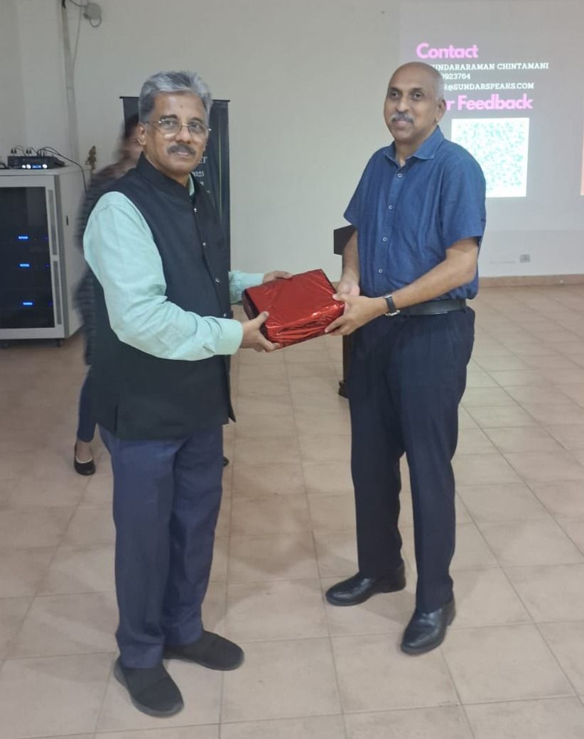 Receiving memento from Equitas Bank senior management after Business Storytelling session