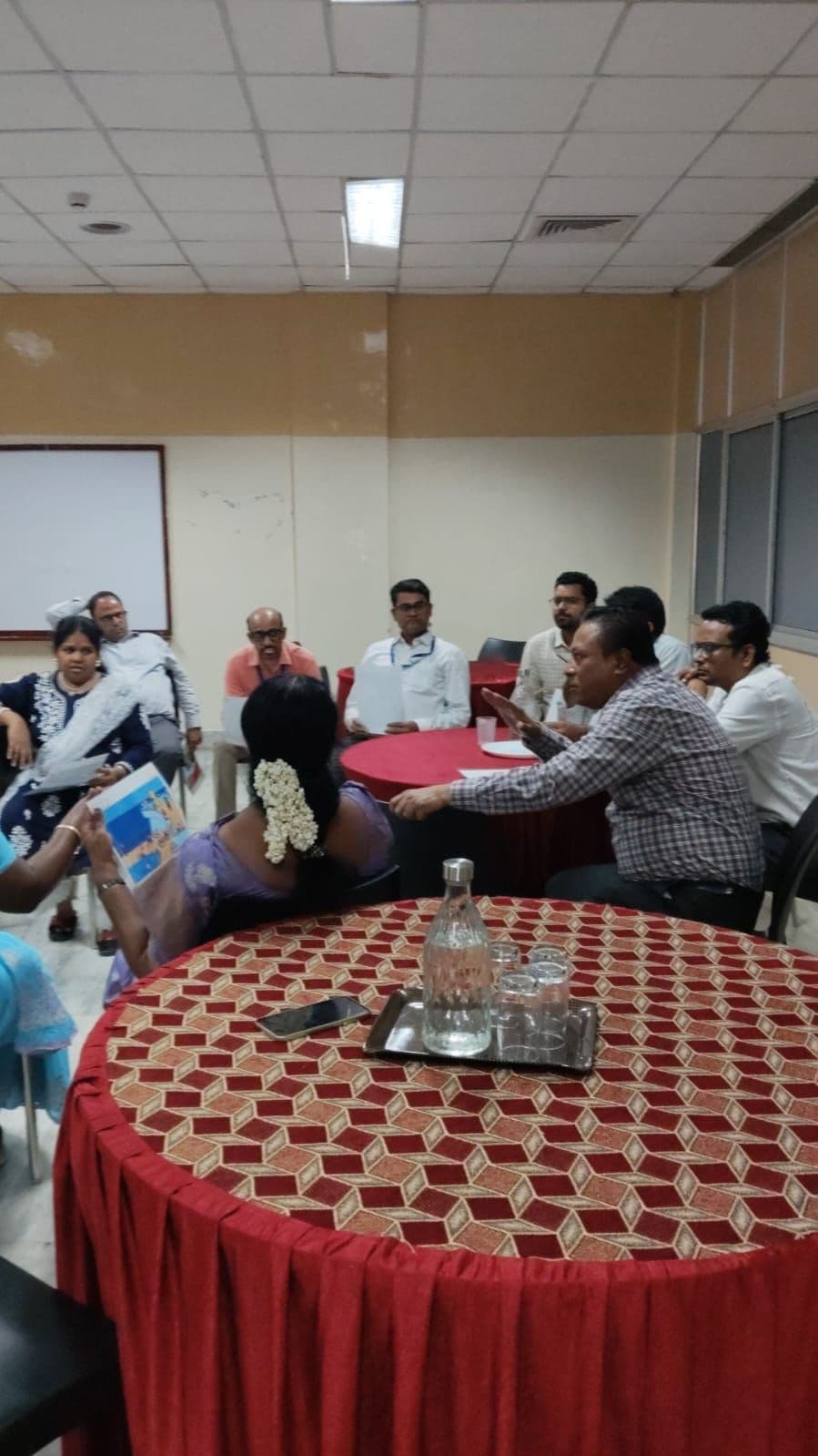 Round-table group discussion at Indian Bank IMAGE Training College