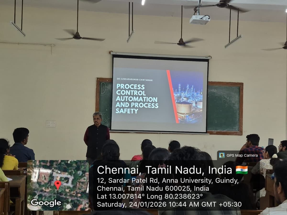 Dr. Sundararaman presenting Process Control Automation at A.C. Tech