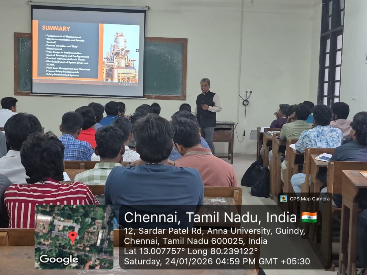 Dr. Sundararaman presenting summary at A.C. Tech Anna University