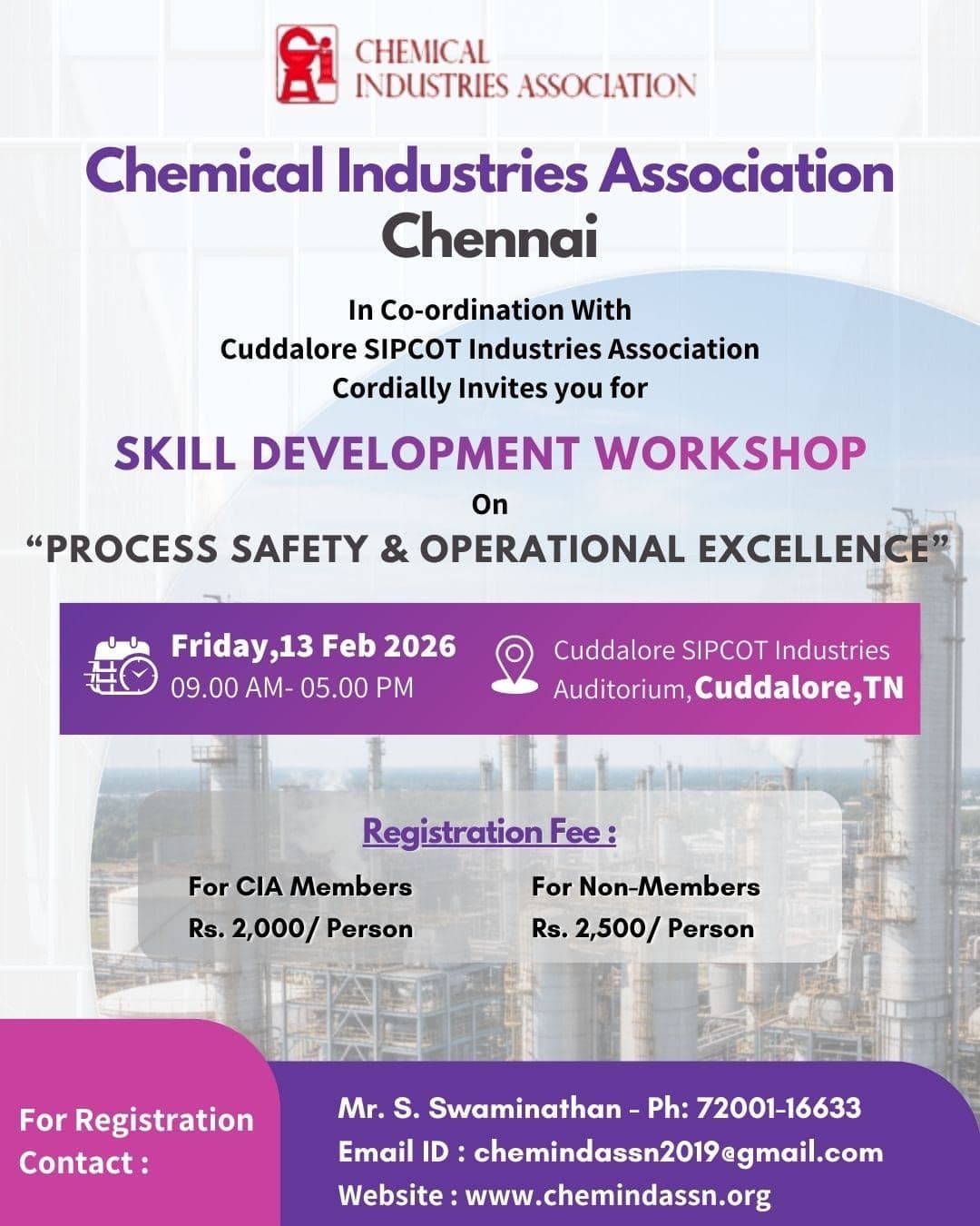 Process Safety & Operational Excellence - CIA Chennai & Cuddalore SIPCOT