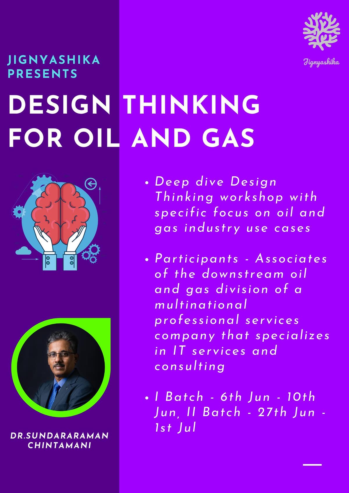 Design Thinking for Oil and Gas flyer - Jignyashika for Accenture downstream division