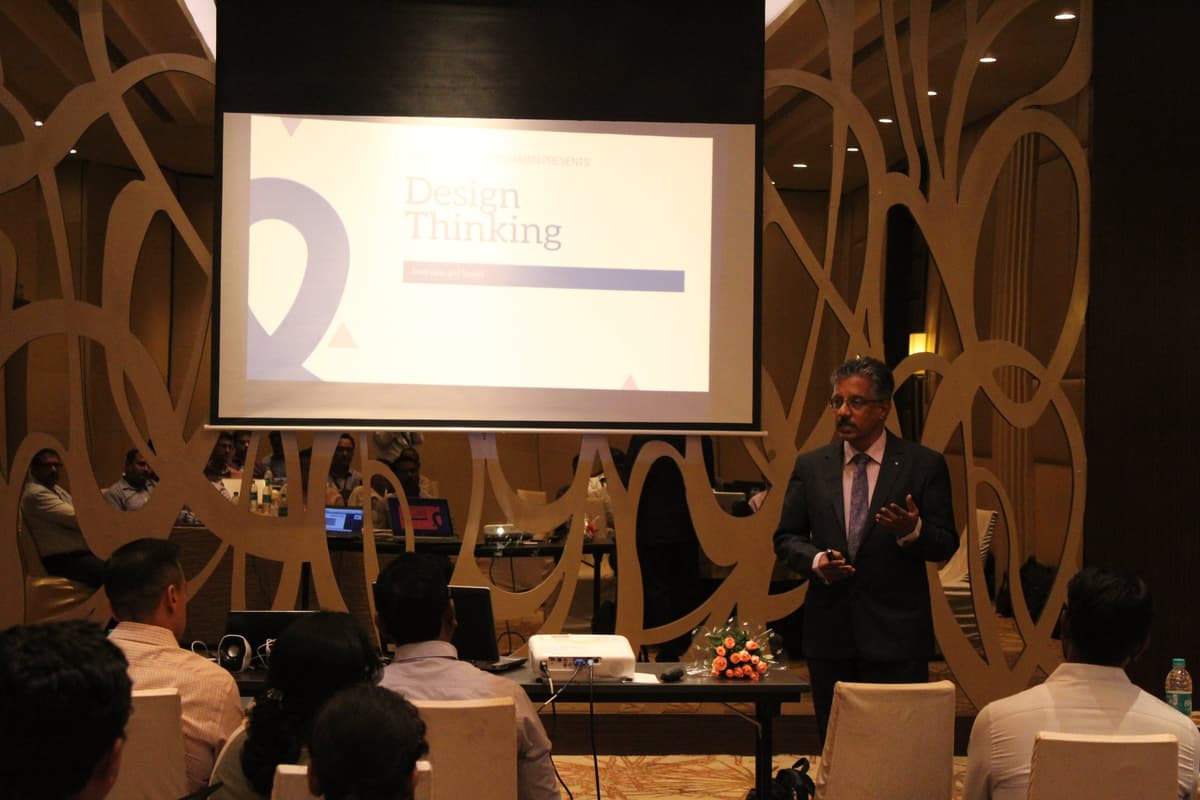 Dr. Sundararaman presenting Design Thinking at Agility Logistics