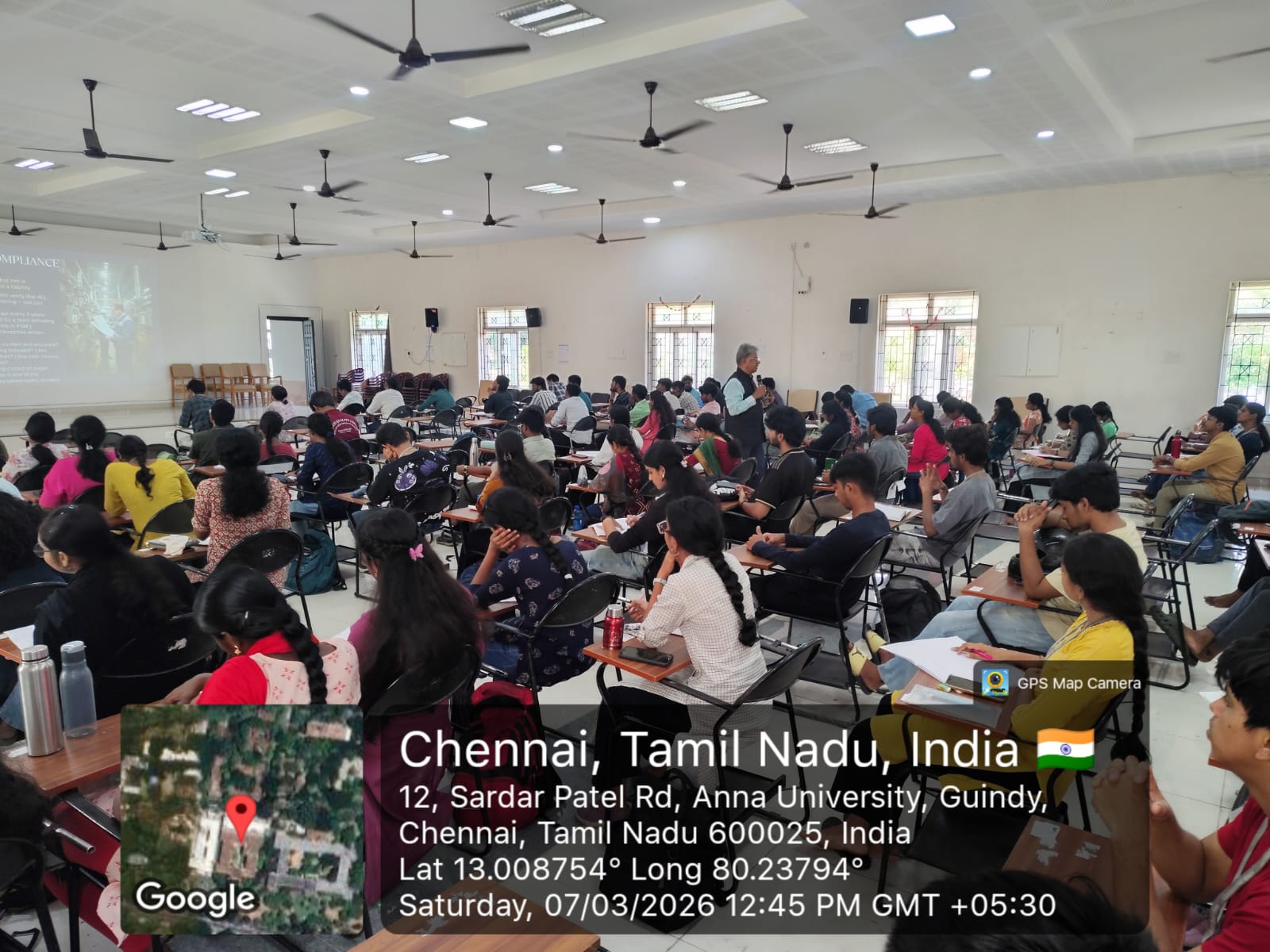 Dr. Sundararaman delivering Process Safety Management workshop at A.C. College of Technology, Anna University