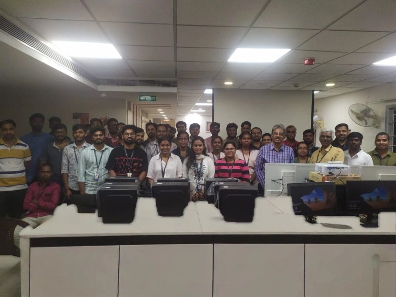 Group photo of nearly 40 engineers at SimInfoSystems game-based motivational session